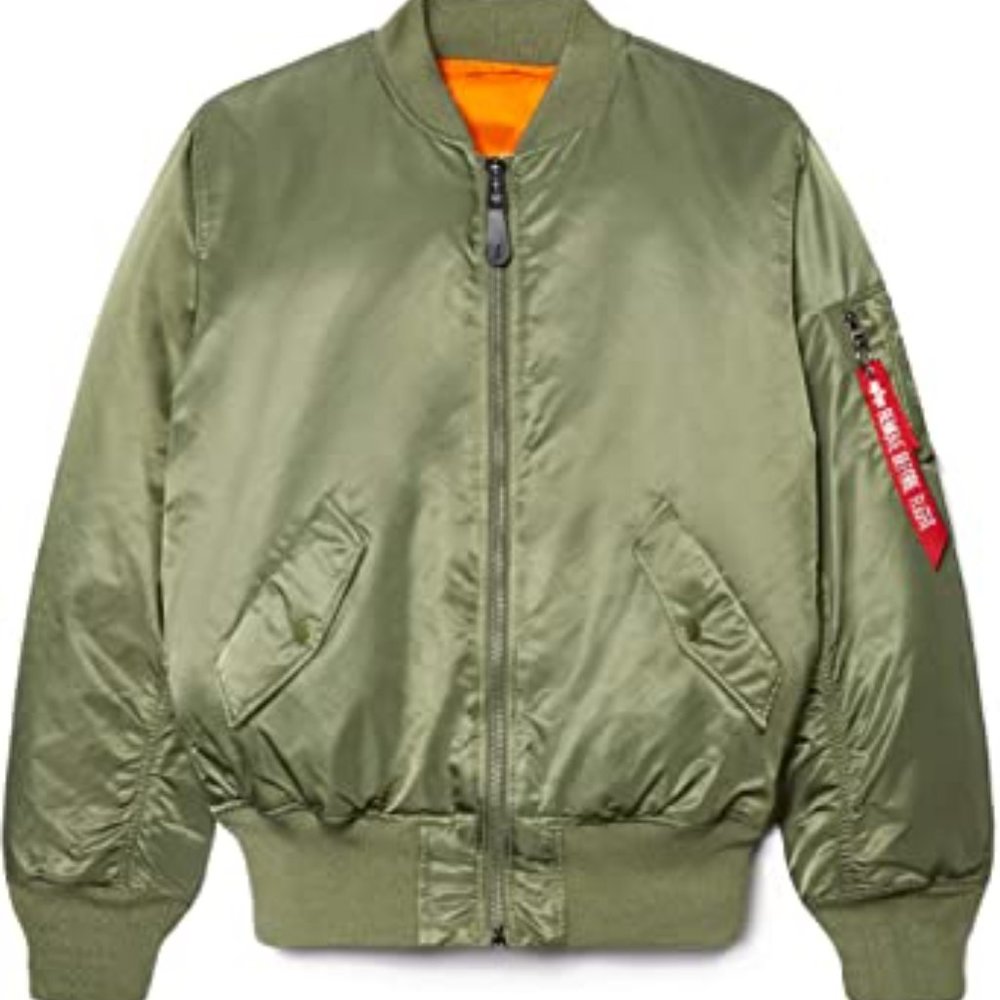Alpha Industries MA-1 Flight Bomber Jacket Large Tall (LT) Green